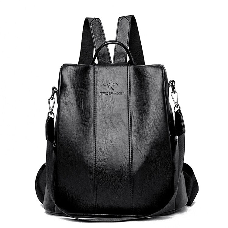 Frendorf | Diebstahlsicherer Lederrucksack für Damen im Vintage-Stil
