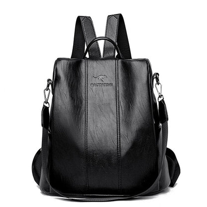 Frendorf | Diebstahlsicherer Lederrucksack für Damen im Vintage-Stil