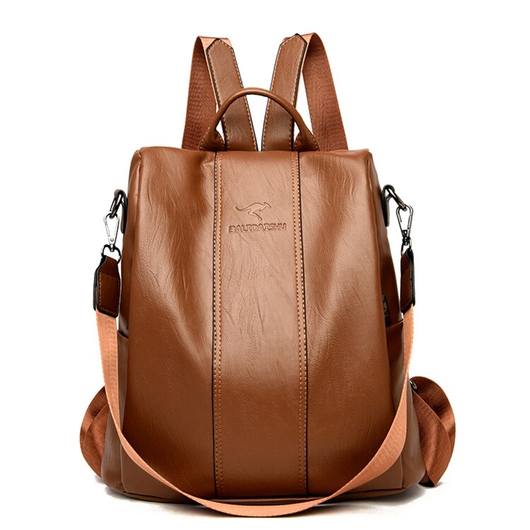Frendorf | Diebstahlsicherer Lederrucksack für Damen im Vintage-Stil