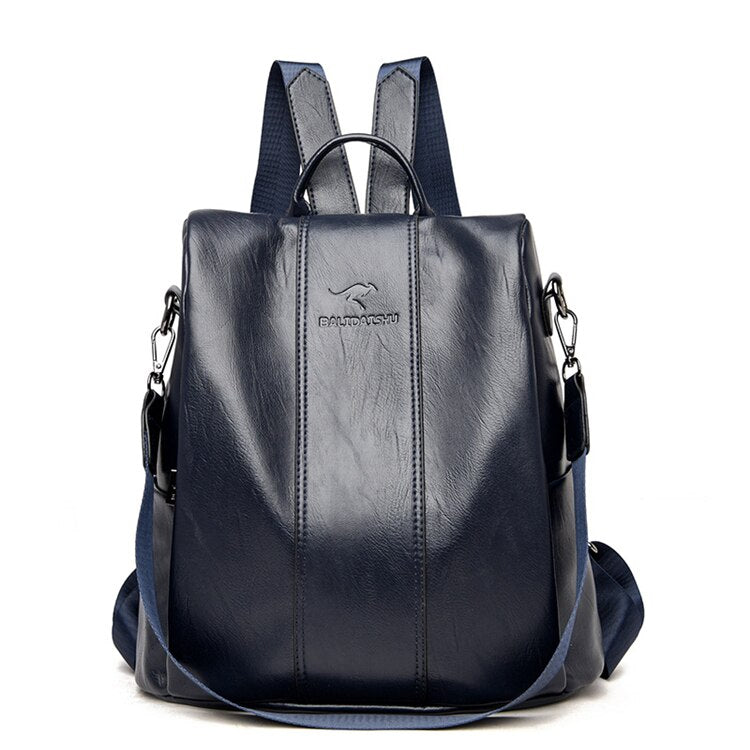Frendorf | Diebstahlsicherer Lederrucksack für Damen im Vintage-Stil