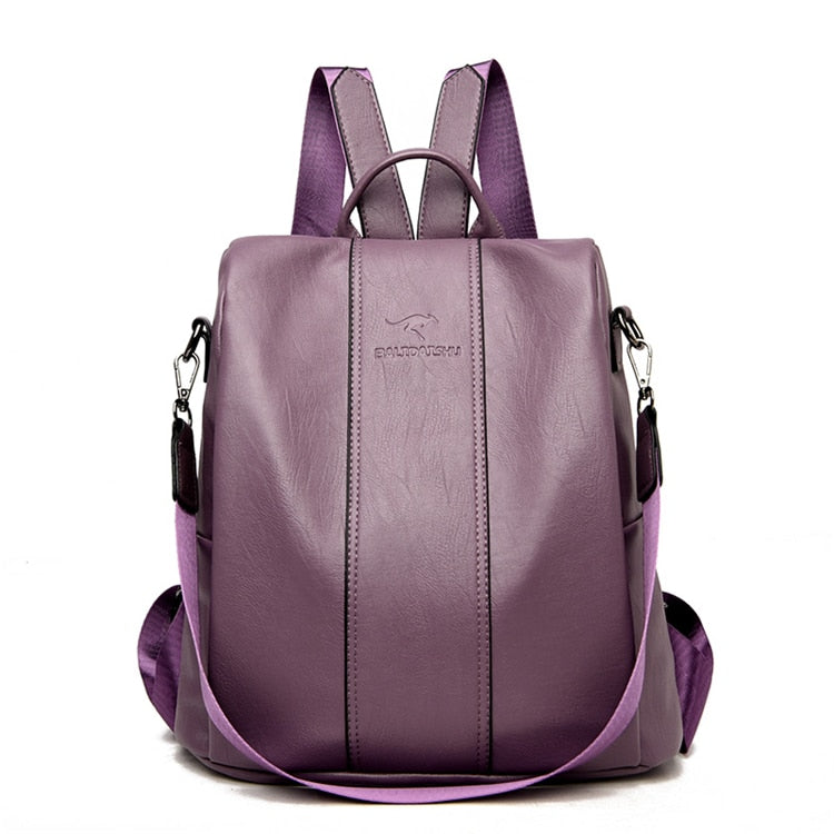 Frendorf | Diebstahlsicherer Lederrucksack für Damen im Vintage-Stil