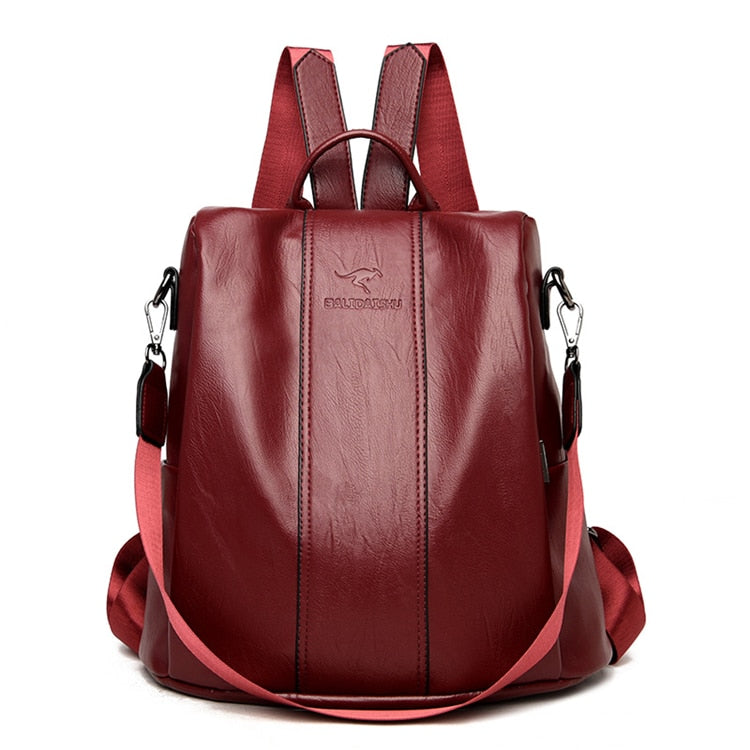 Frendorf | Diebstahlsicherer Lederrucksack für Damen im Vintage-Stil