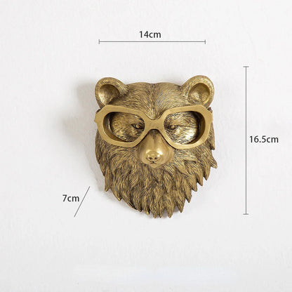 Antik Bronze Harz Tier Anhänger Goldenes Reh Kopf Wand Lagerhaken Hintergrund Wand Zubehör Dekorative Figuren