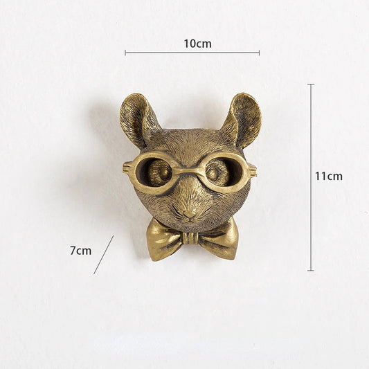 Antik Bronze Harz Tier Anhänger Goldenes Reh Kopf Wand Lagerhaken Hintergrund Wand Zubehör Dekorative Figuren