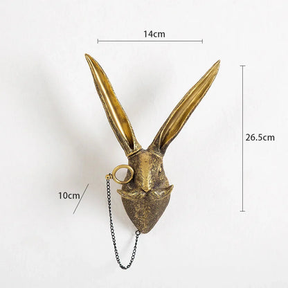 Antik Bronze Harz Tier Anhänger Goldenes Reh Kopf Wand Lagerhaken Hintergrund Wand Zubehör Dekorative Figuren