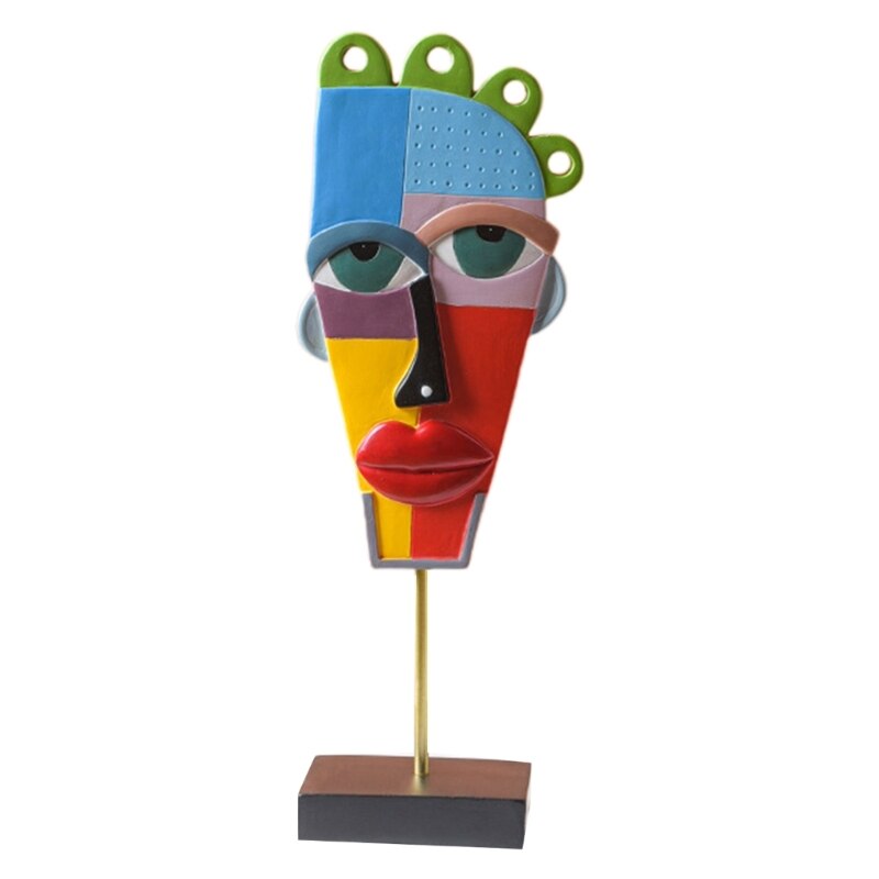 Kunsthandwerk Gesicht Statue Modell Figur Skulptur Zuhause Wohnzimmer Kunst Ornamente