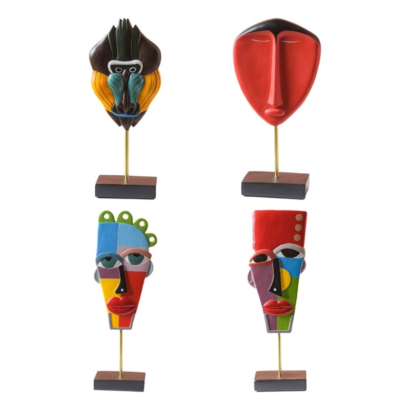 Kunsthandwerk Gesicht Statue Modell Figur Skulptur Zuhause Wohnzimmer Kunst Ornamente