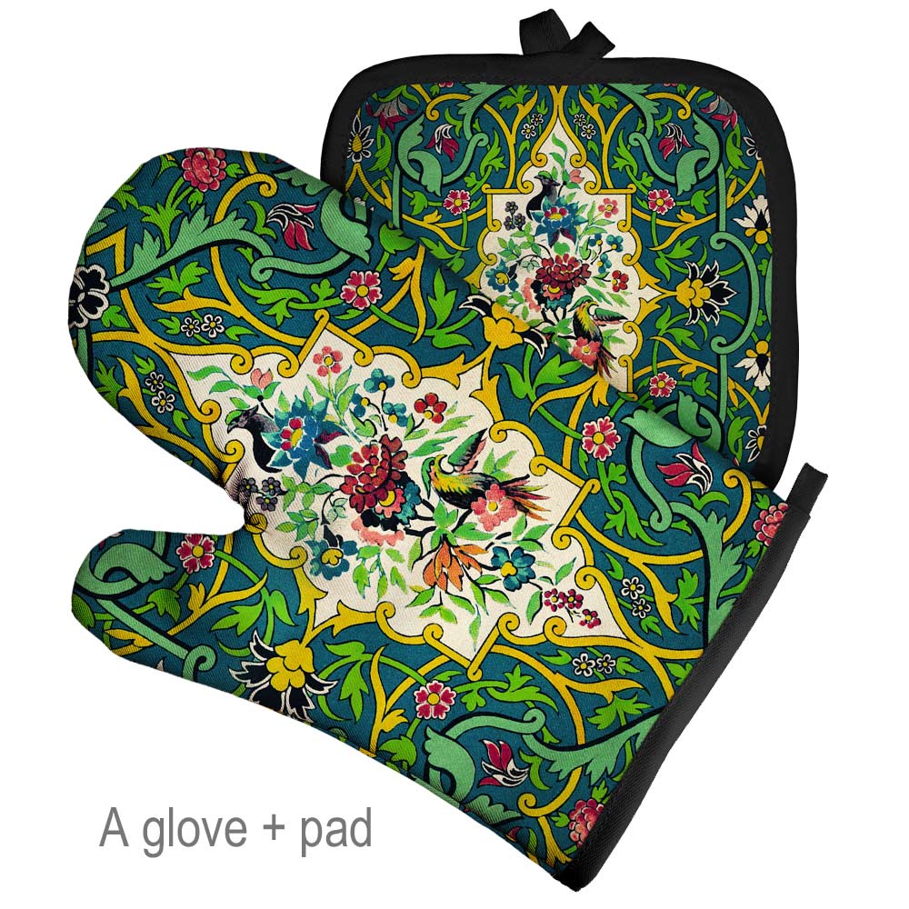 Frendorf | Art Floral Pflanzenmuster Ofenhandschuh