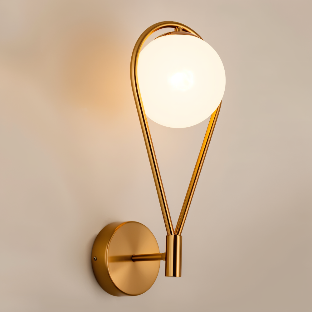 Frendorf | ArtLoop Wandleuchte - Teardrop Frosted Glass Wandlampe - Sphere Wandlampe Design - Artistic Wandleuchten LED