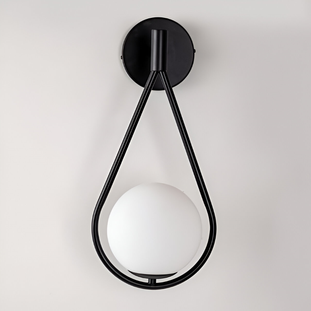 Frendorf | ArtLoop Wandleuchte - Teardrop Frosted Glass Wandlampe - Sphere Wandlampe Design - Artistic Wandleuchten LED