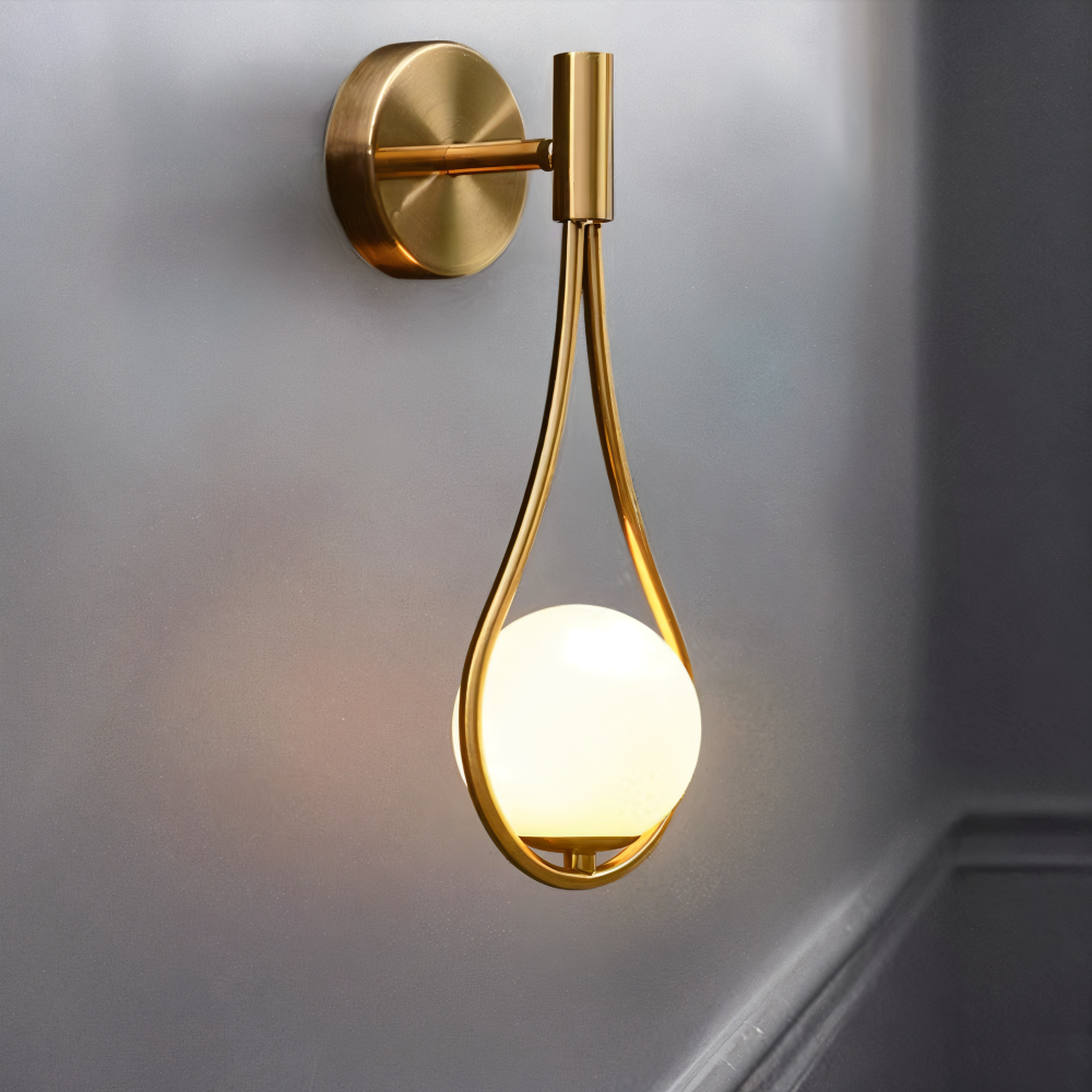 Frendorf | ArtLoop Wandleuchte - Teardrop Frosted Glass Wandlampe - Sphere Wandlampe Design - Artistic Wandleuchten LED