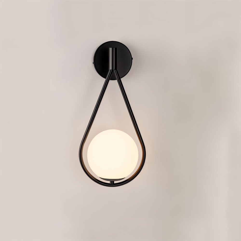Frendorf | ArtLoop Wandleuchte - Teardrop Frosted Glass Wandlampe - Sphere Wandlampe Design - Artistic Wandleuchten LED