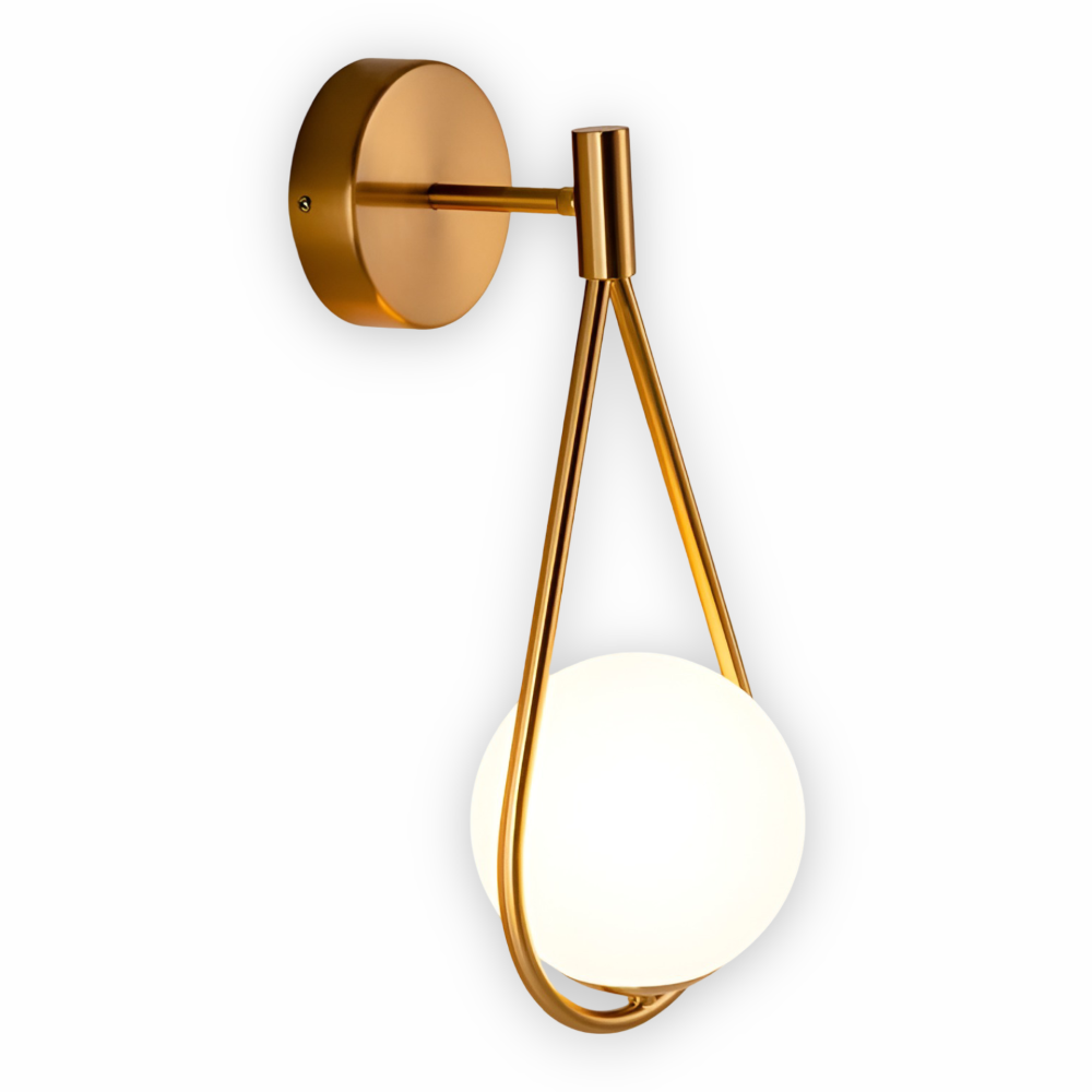 Frendorf | ArtLoop Wandleuchte - Teardrop Frosted Glass Wandlampe - Sphere Wandlampe Design - Artistic Wandleuchten LED