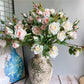 Frendorf | Künstlicher 4 Köpfe Rosen Zweig mit Blättern