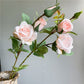 Frendorf | Künstlicher 4 Köpfe Rosen Zweig mit Blättern