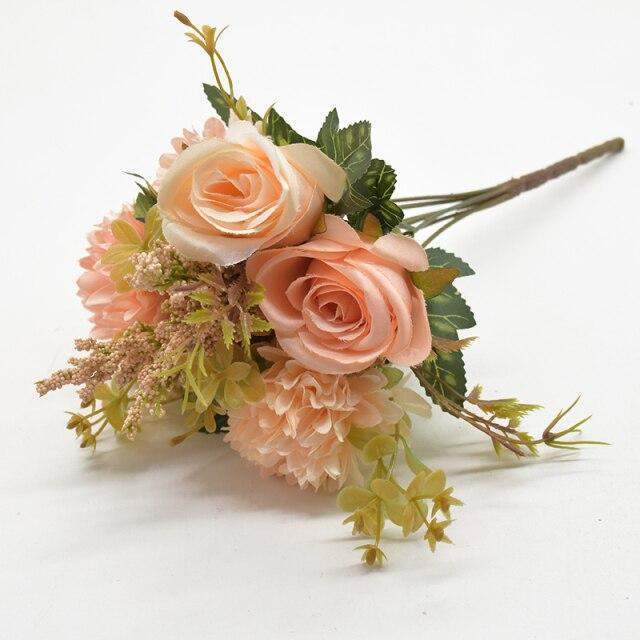 Frendorf | Künstlicher Blumenstrauß aus Rose + Chrysantheme