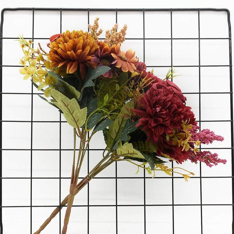 Frendorf | Künstlicher Blumenstrauß aus Rose + Chrysantheme