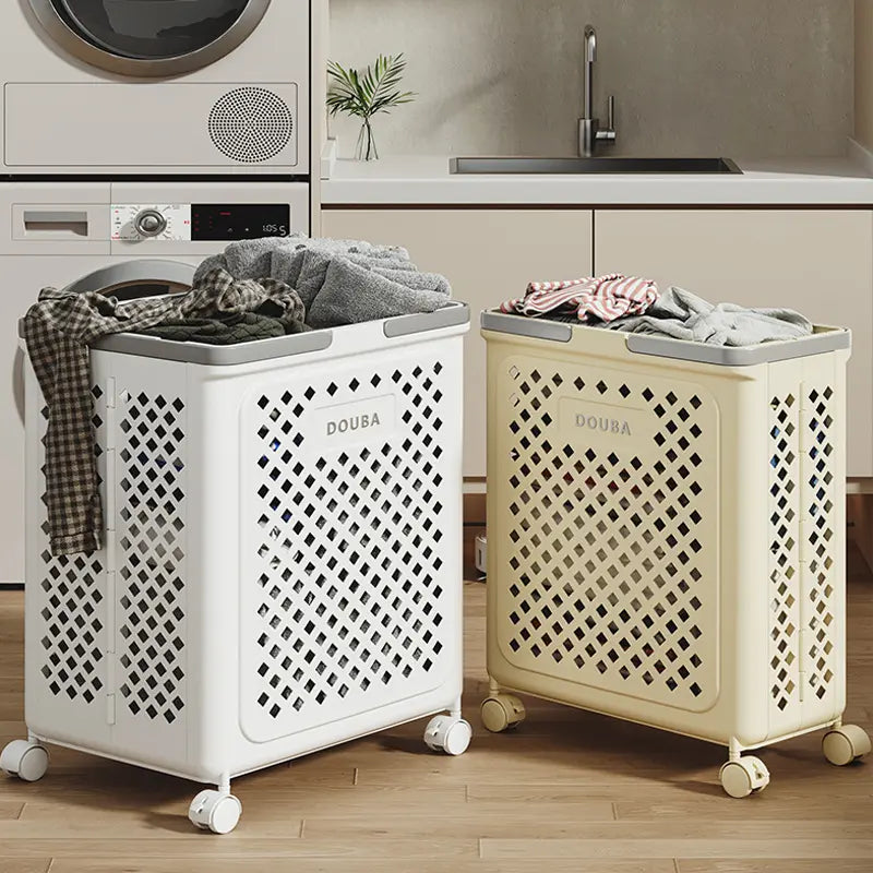 Frendorf | Aufklappbarer Wäschekorb mit Rollen | Faltbarer Wäschekorb 30L 45L 54L