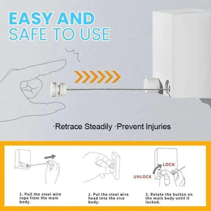 Frendorf | Ausziehbare Wäscheleine – Platzsparend, stabil & sicher