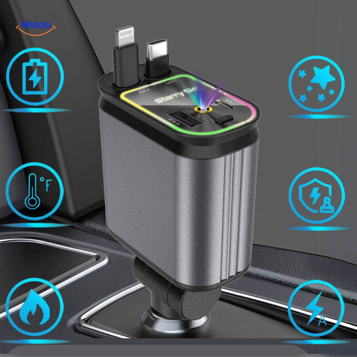Frendorf | 120W | 4-in-1 Ladegerät, Super-Schnell, RGB Sternenhimmel!