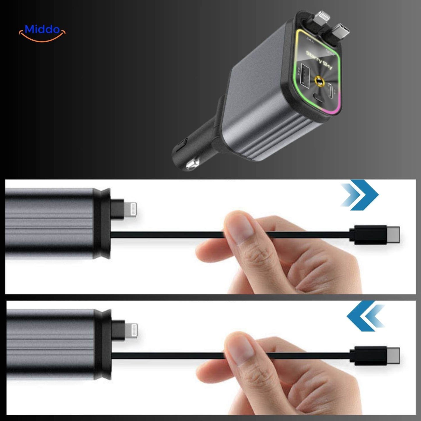 Frendorf | 120W | 4-in-1 Ladegerät, Super-Schnell, RGB Sternenhimmel!