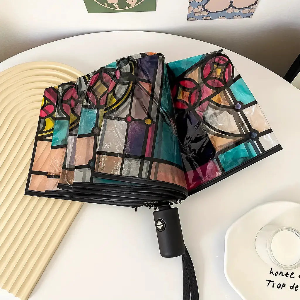 Frendorf | Automatikschirm im Vintage-Stil – Inspiriert von Poesie & Glaskunst