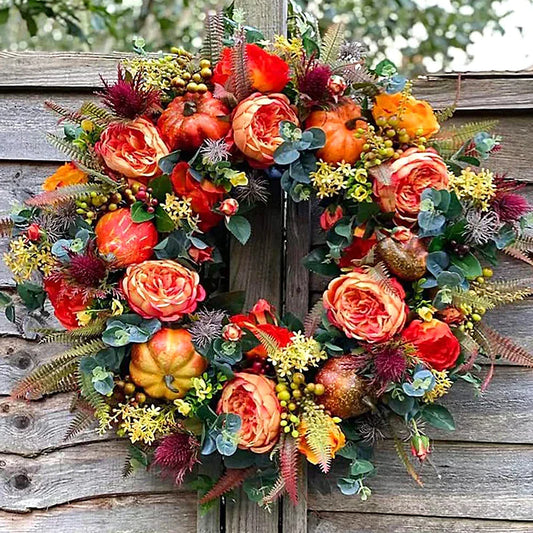Frendorf | AutumnLuxe Decoratieve Herfstkrans | Hoogwaardige seizoensdecoratie met warme herfstkleuren