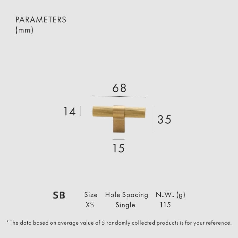 Frendorf | Avery Messing Möbelgriff | Schrankgriff für Küchenschränke