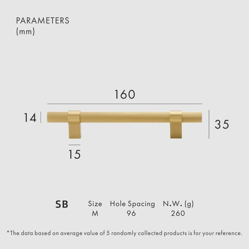 Frendorf | Avery Messing Möbelgriff | Schrankgriff für Küchenschränke