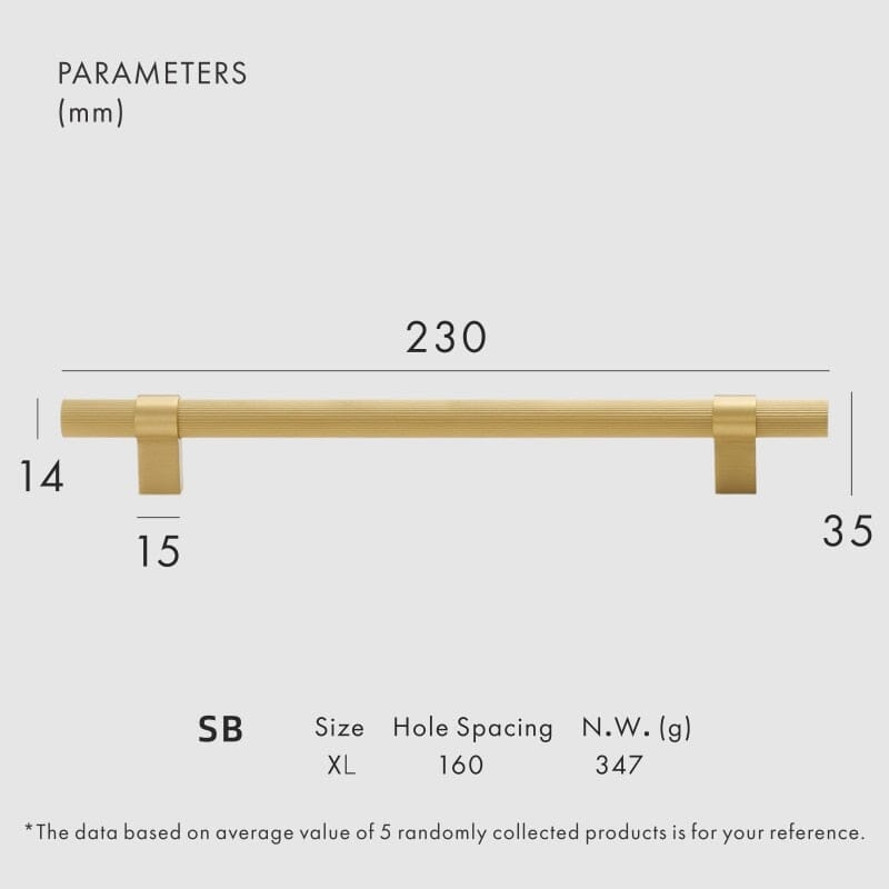 Frendorf | Avery Messing Möbelgriff | Schrankgriff für Küchenschränke