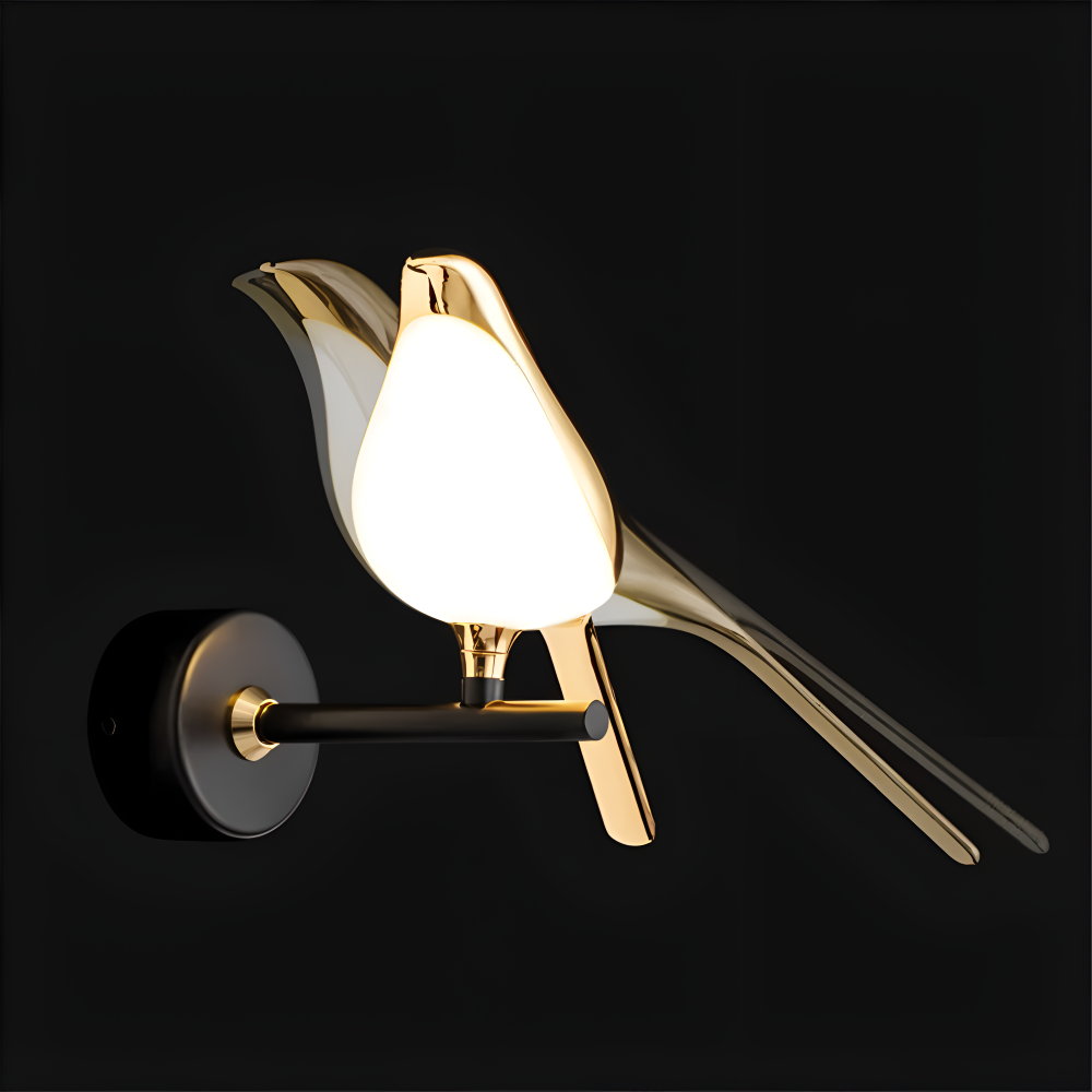 Frendorf | Aves Glow - Goldener Vogel Drehbare Wandleuchte - Dekorative Wandleuchte LED