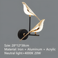 Frendorf | Aves Glow - Goldener Vogel Drehbare Wandleuchte - Dekorative Wandleuchte LED