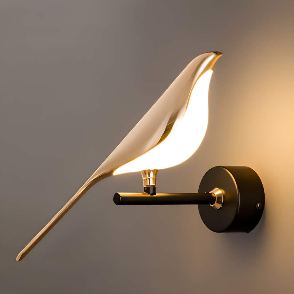 Frendorf | Aves Glow - Goldener Vogel Drehbare Wandleuchte - Dekorative Wandleuchte LED