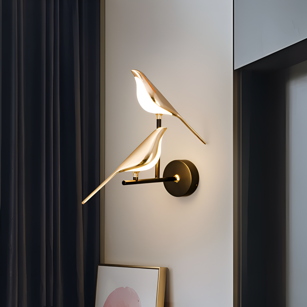 Frendorf | Aves Glow - Goldener Vogel Drehbare Wandleuchte - Dekorative Wandleuchte LED
