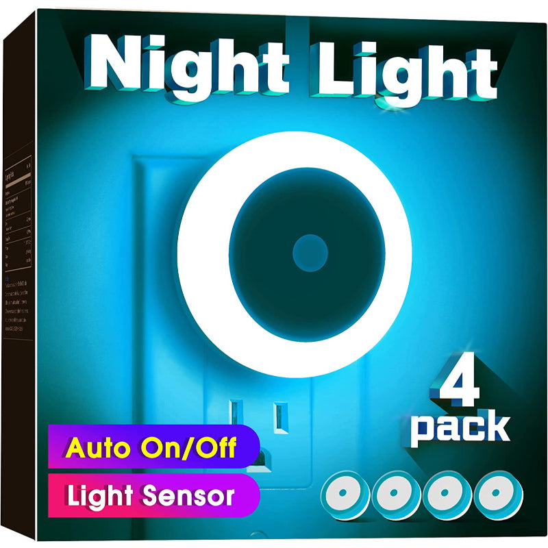Nachtlichter Stecker in die Wand [4Pack], Nachtlicht mit Lichtsensoren, LED Nachtlicht für das Kinderzimmer, Baby Nachtlicht, Badezimmer Nachtlicht, Treppenlichter, Flurlicht
