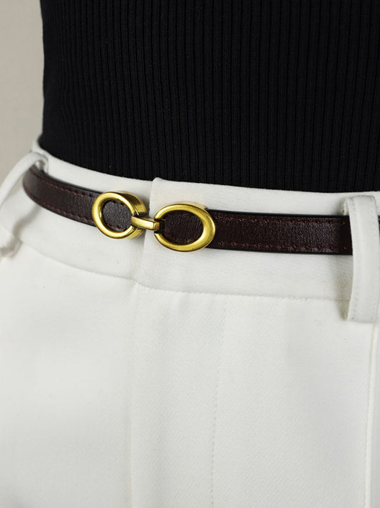 Frendorf | Schmaler Ledergürtel mit Stilvollem Ringverschluss für Damen