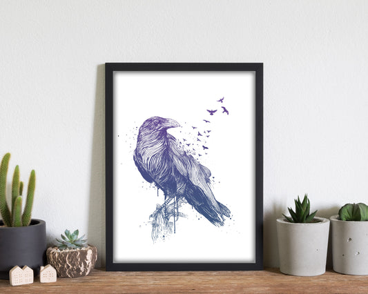 Geboren um frei zu sein Raven Tier Kunst Druck
