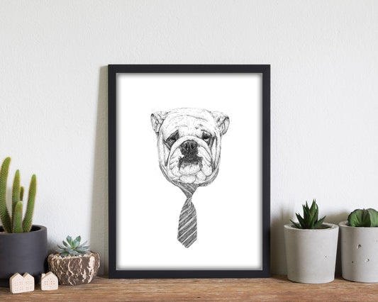 Coole Bulldog Tier Kunstdruck