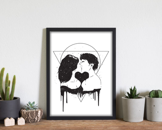 Cosmic Love B&W Kunstdruck