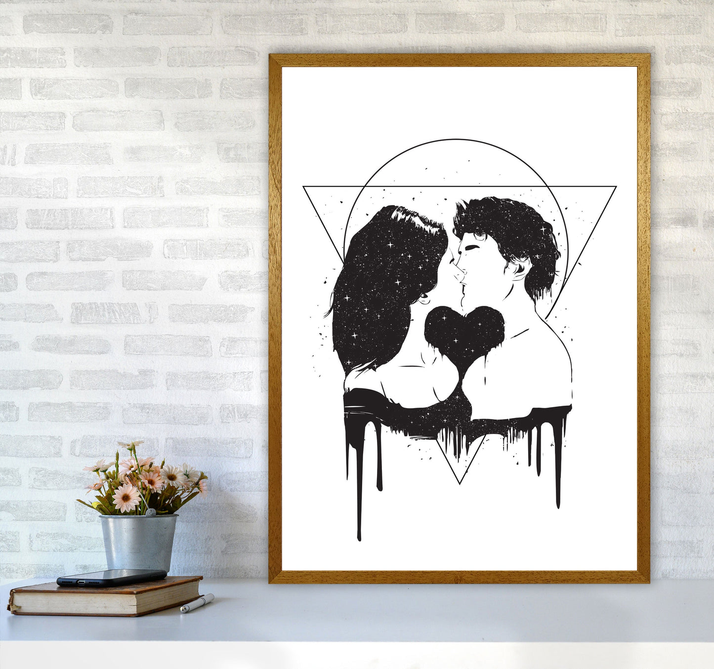 Cosmic Love B&W Kunstdruck