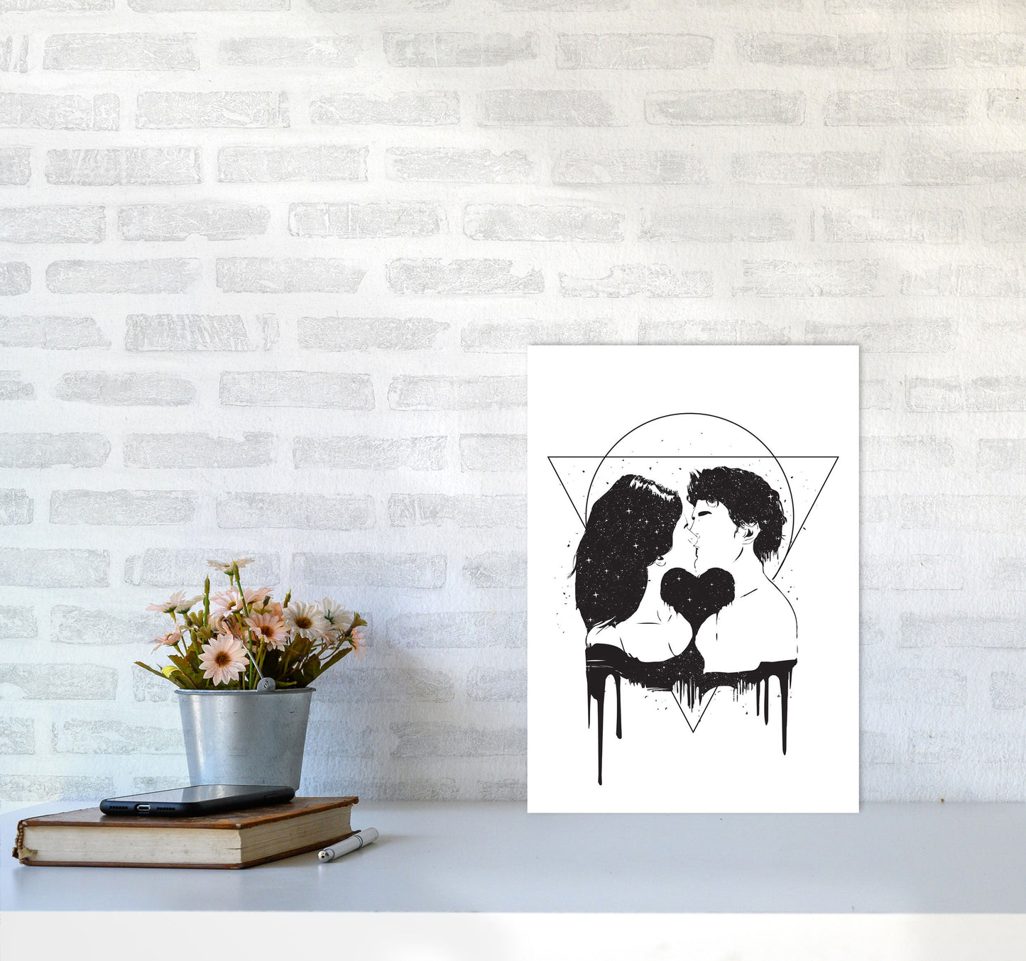Cosmic Love B&W Kunstdruck
