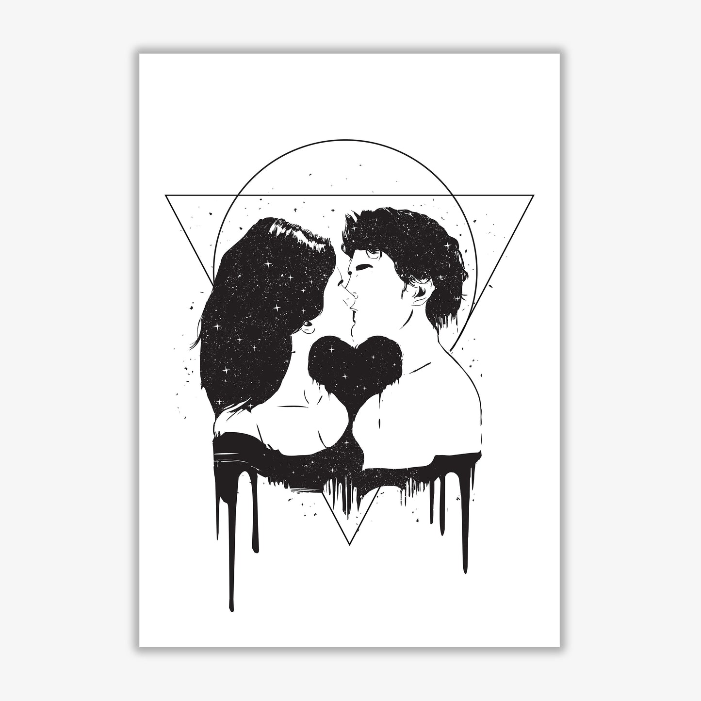 Cosmic Love B&W Kunstdruck