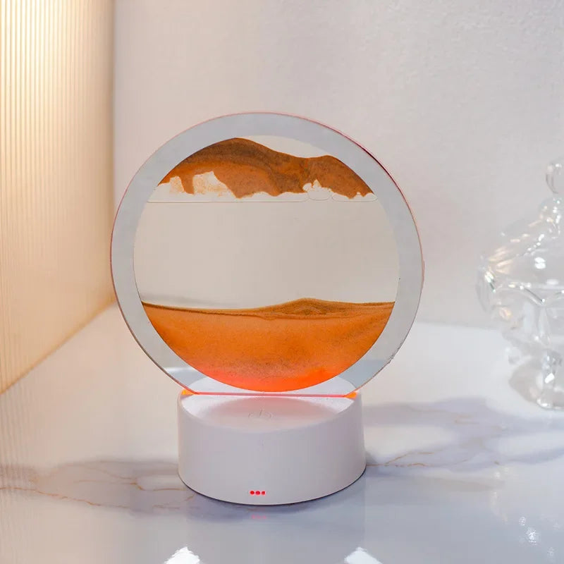 Frendorf | LumenFlow Quicksand 3D USB Tischlampe | Nachtlicht mit Touch-Schalter | 7 Farben