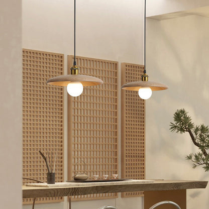 Traditionelle chinesische Regenschirm Aluminium Massivholz 1 - Licht Pendelleuchte für das Esszimmer