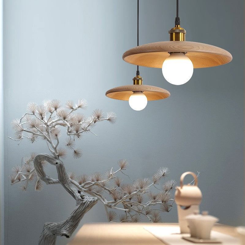 Traditionelle chinesische Regenschirm Aluminium Massivholz 1 - Licht Pendelleuchte für das Esszimmer
