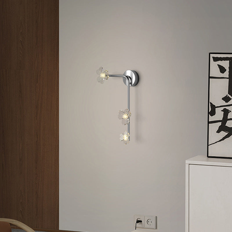 Moderne Art Deco Blumen Acryl Eisen Lampenschirm LED Wandleuchte Lampe Für Wohnzimmer