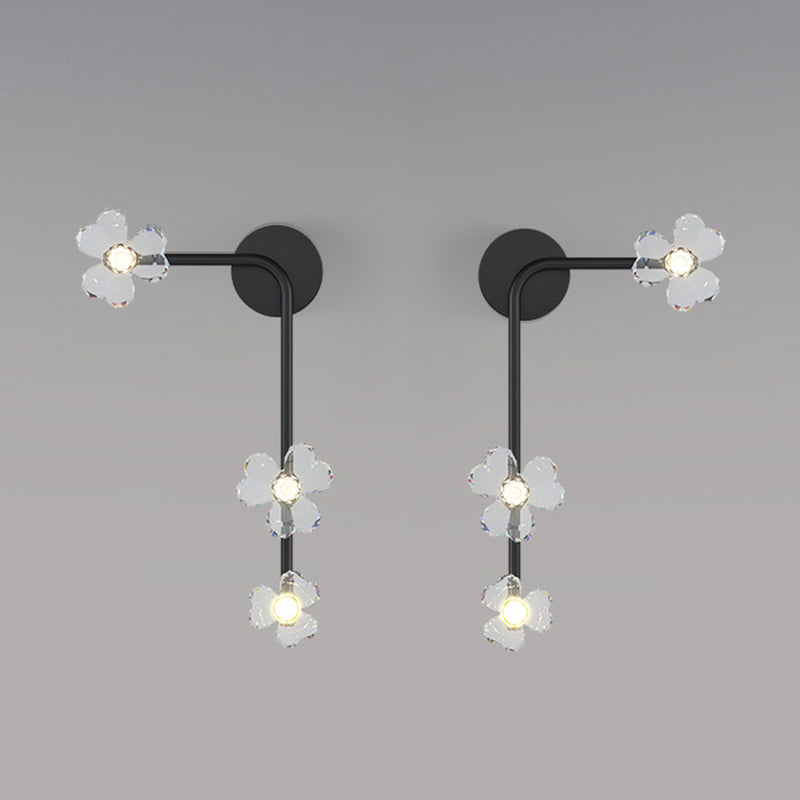 Moderne Art Deco Blumen Acryl Eisen Lampenschirm LED Wandleuchte Lampe Für Wohnzimmer