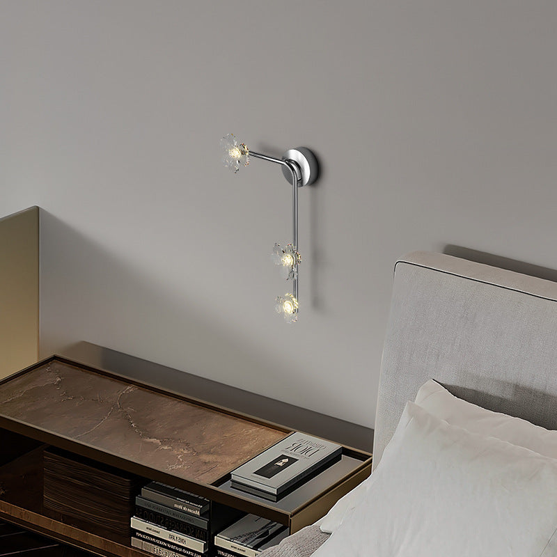 Moderne Art Deco Blumen Acryl Eisen Lampenschirm LED Wandleuchte Lampe Für Wohnzimmer