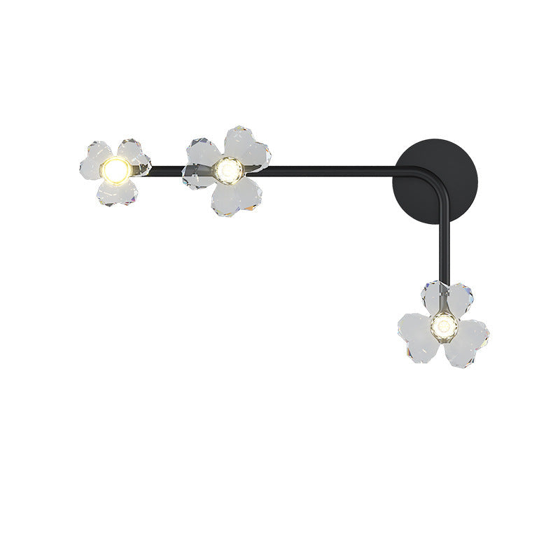Moderne Art Deco Blumen Acryl Eisen Lampenschirm LED Wandleuchte Lampe Für Wohnzimmer