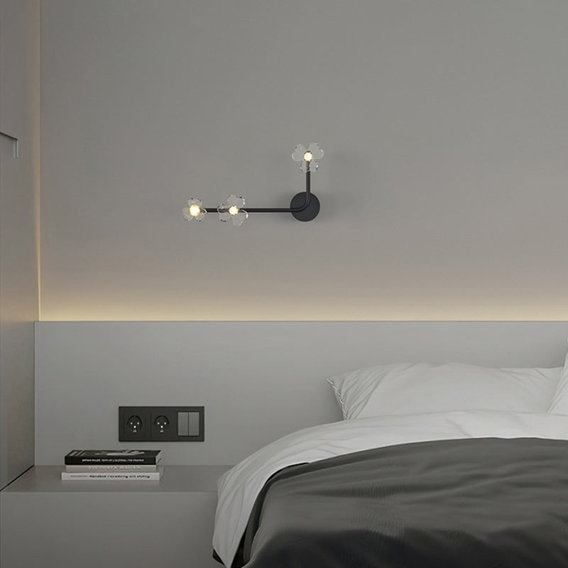 Moderne Art Deco Blumen Acryl Eisen Lampenschirm LED Wandleuchte Lampe Für Wohnzimmer